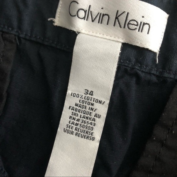 CALVIN KLEIN Shorts Cotton Navy Blue Shorts Mens Size 34 - Picture 3 of 8